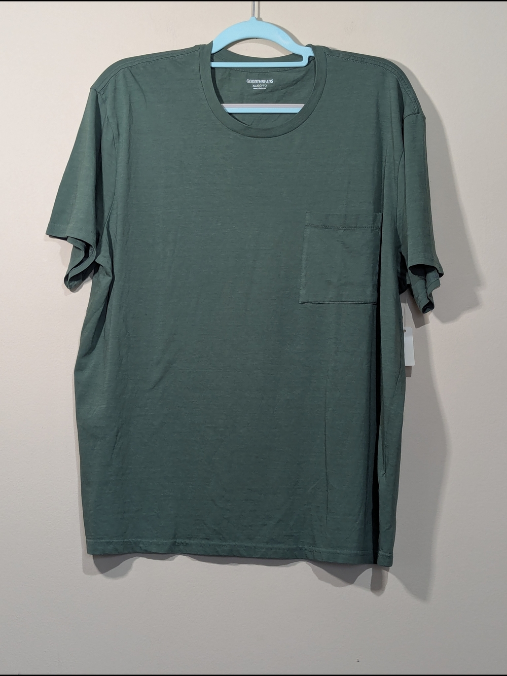 NWT Goodthreads Pocket T Shirt Mens XL Green Crew Neck Basic Tee